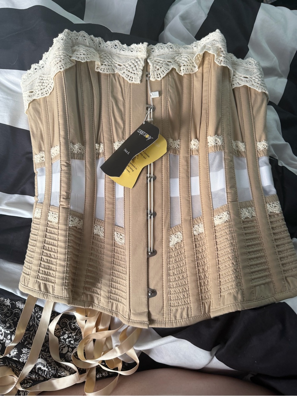 CorsetStory Beige Lace Corset with Tags